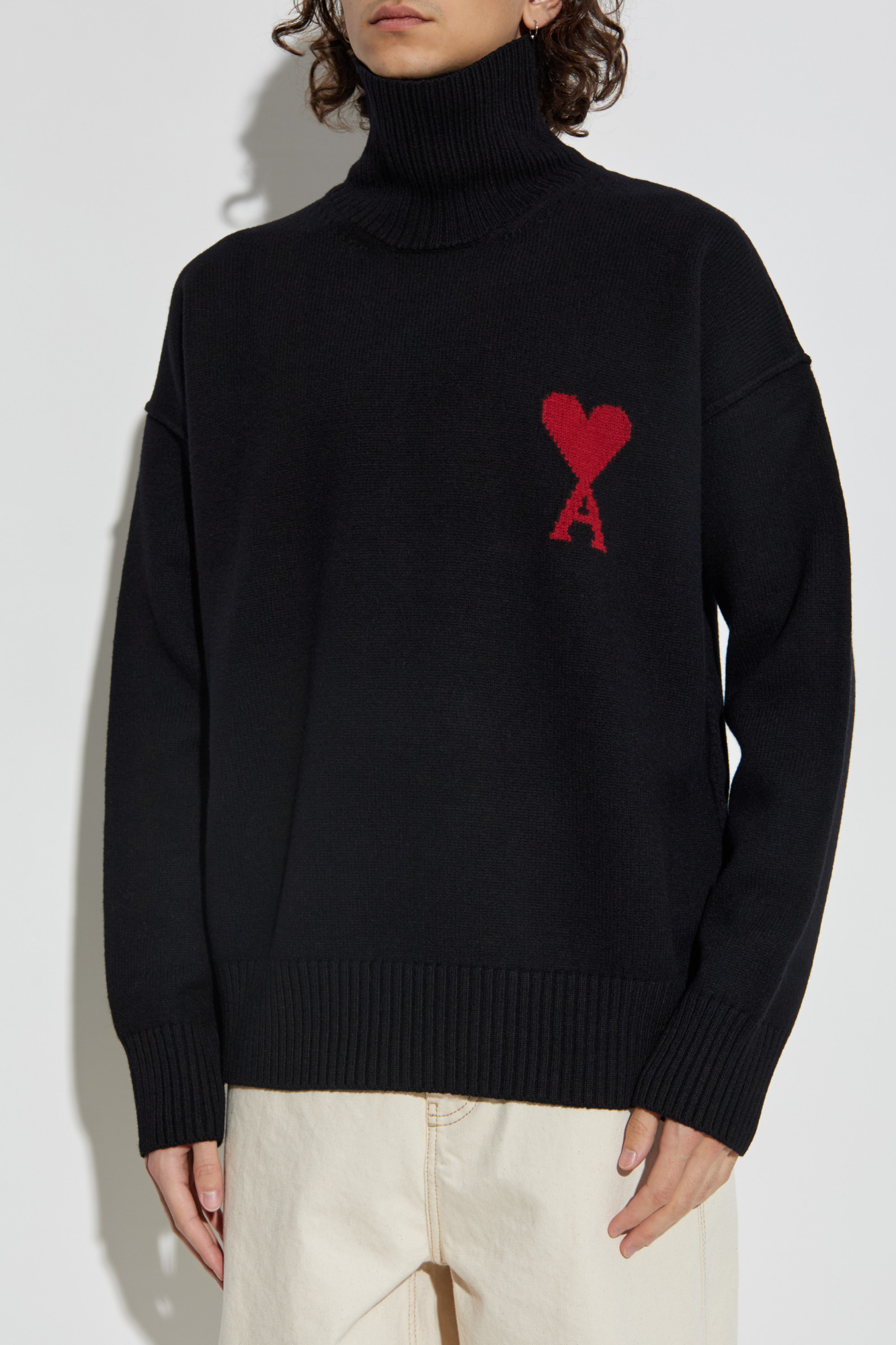 Ami Alexandre Mattiussi Wool turtleneck with logo | Men's | Vitkac